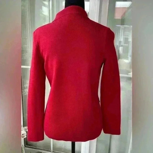 SaintJames red double breasted wool  jacket with gray and red lapel SP France - Picture 3 of 9